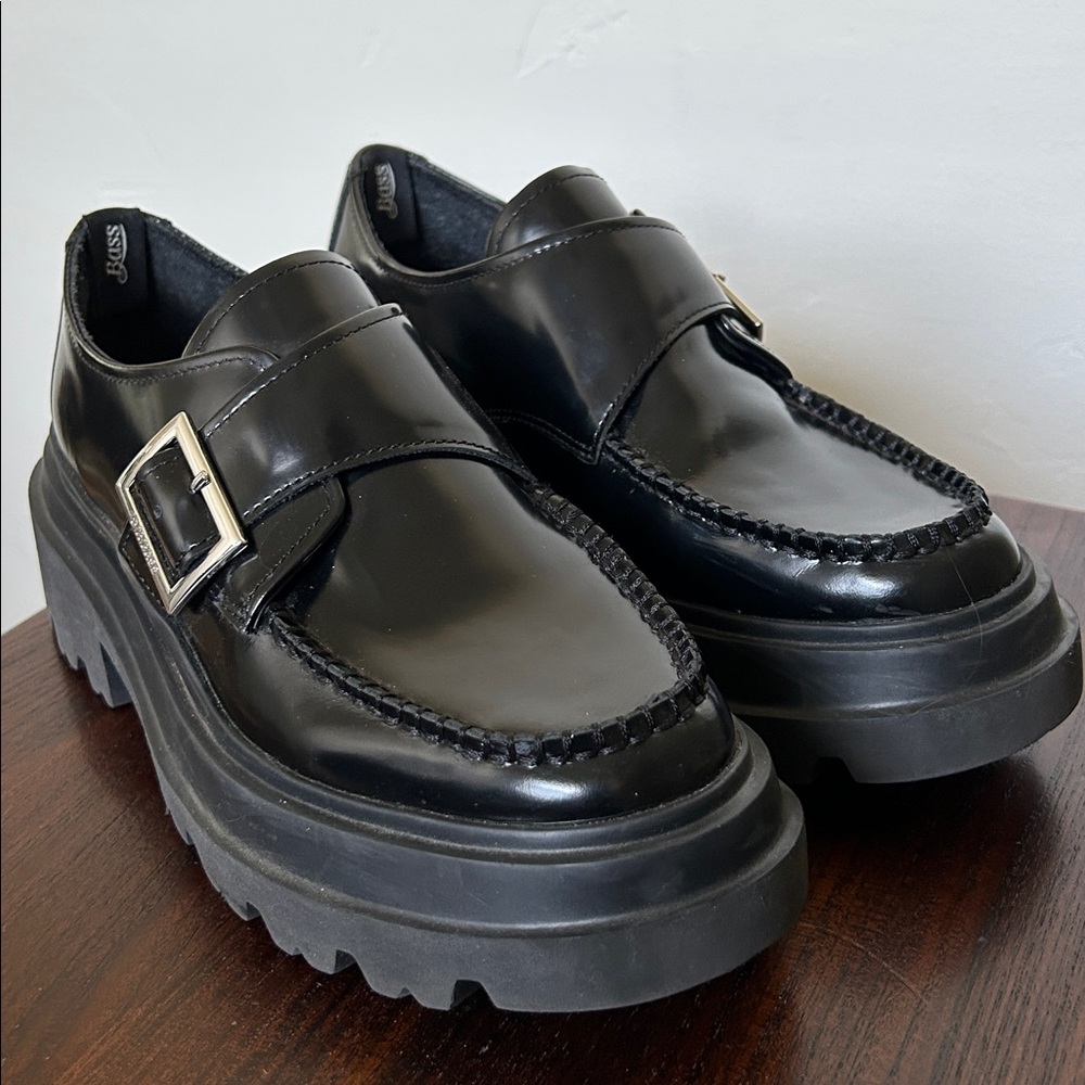Black Buckle Strap Shoes